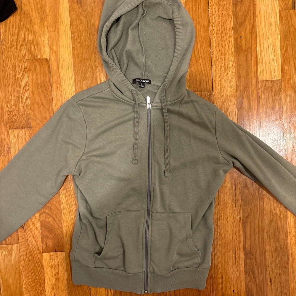 Fashion Nova Olive Hoodie Jacket